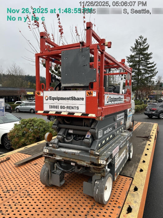 2020 Skyjack SJIII-3219 Solid NM Tires, Half height spring hinged entry gate, Dual Beacons, 800W Inverter