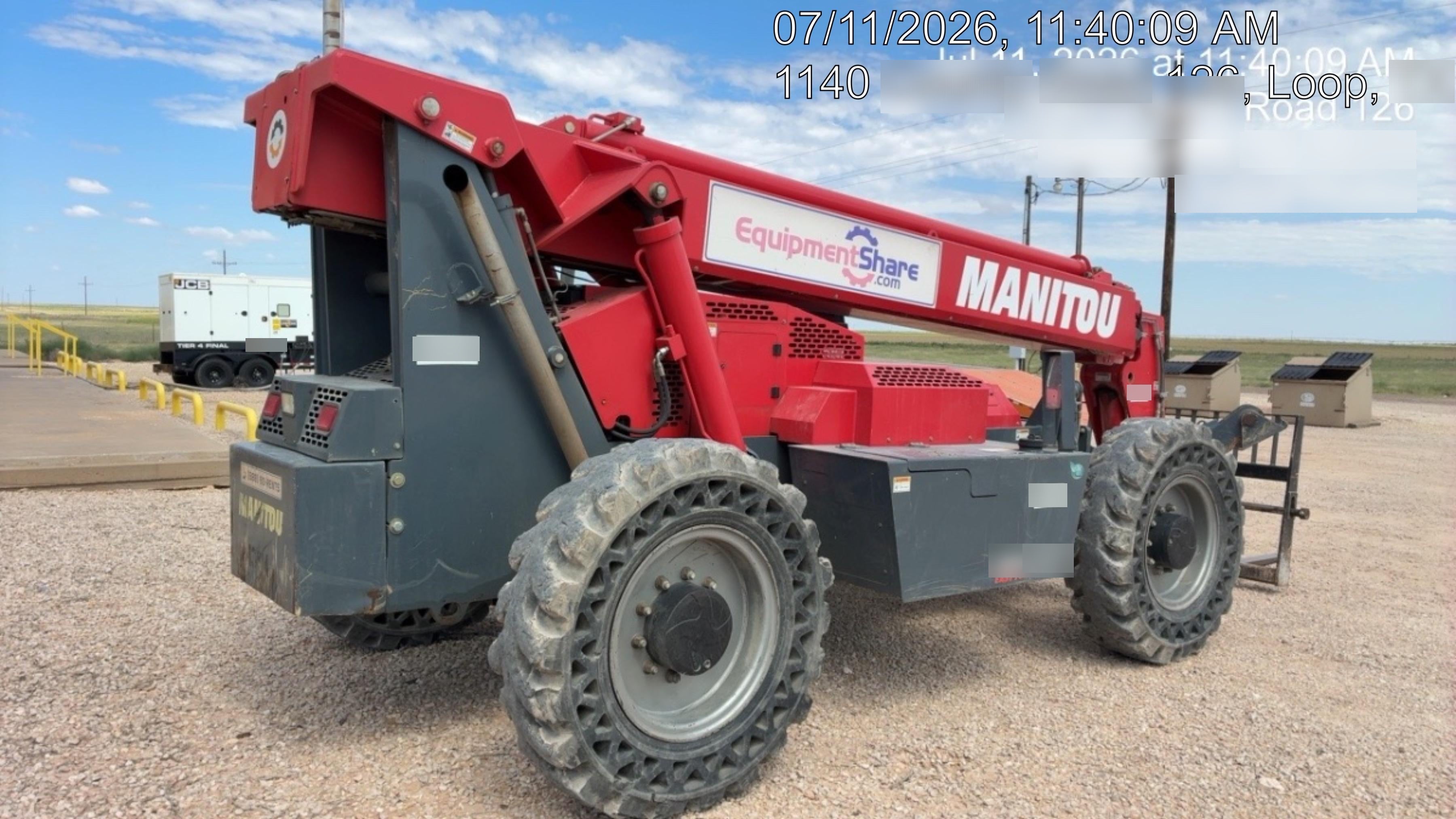 2018 Manitou MTA10055 MTA10055 - 74 HP T4, Canopy, Worklights/Strobe, Beacon, 66" Carriage, 60" Forks, Solid Tires, Lift Hook, Aux Hydraulics