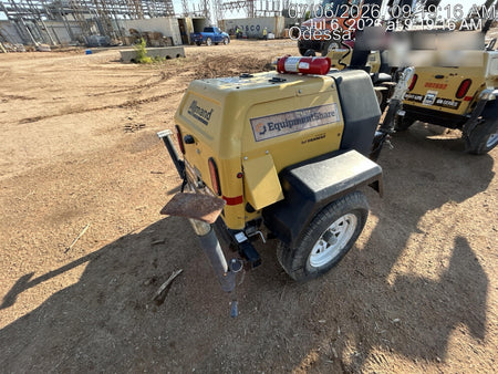 Allmand NLV3GR (4) LED Light Fixture 350W, 23' Vertical Mast, 3kW Prime, Towable, Deep Sea L401, Leveling Jacks, Yanmar T4F 5.8hp