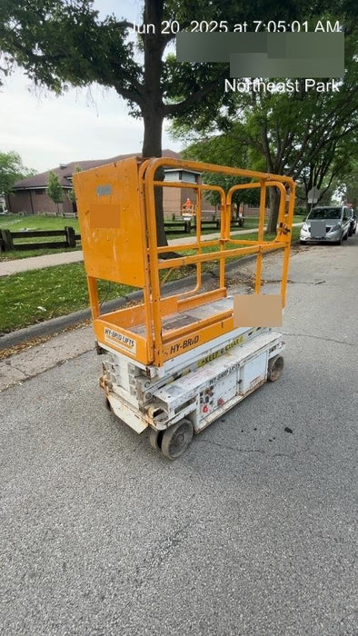 Custom Equipment HB-1430 <ul>
 <li>Hy-Brid Scissor Lift</li>
  <li>Platform capacity up to 670 lbs.</li>
  <li>Working height up to 20 ft</li>
  <li>Weighs under 1,700 lbs.</li>
  <li>Non-marking wheels </li>
</ul>