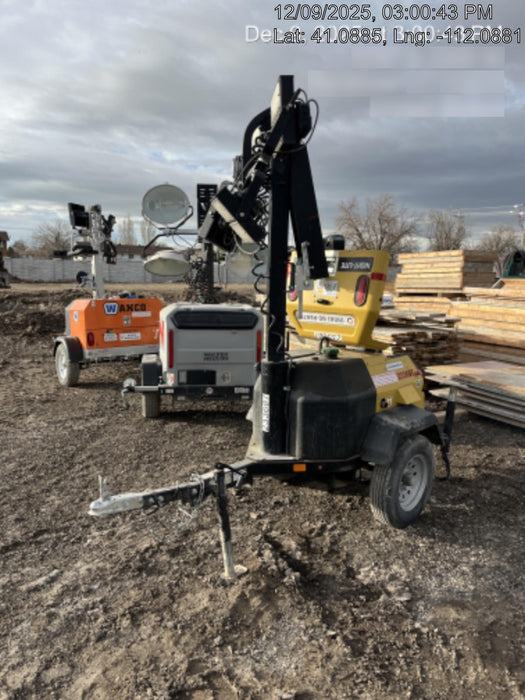 2022 Allmand NLV3GR (4) LED Light Fixture 350W, 23' Vertical Mast, 3kW Prime, Towable, Deep Sea L401, Leveling Jacks, Yanmar T4F 5.8hp