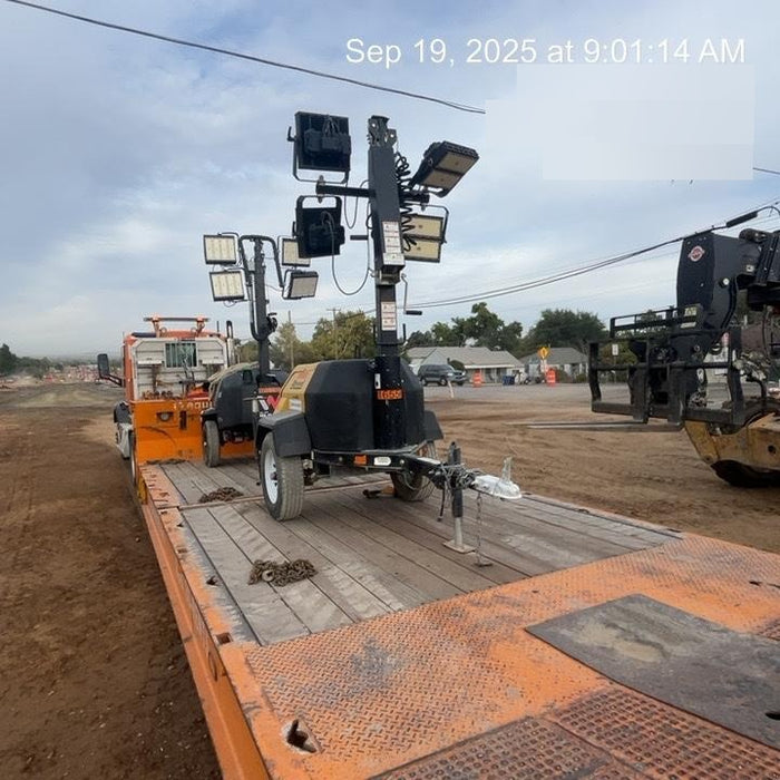 2021 Allmand NLV3GR (4) LED Light Fixture 350W, 23' Vertical Mast, 3kW Prime, Towable, Deep Sea L401, Leveling Jacks, Yanmar T4F 5.8hp