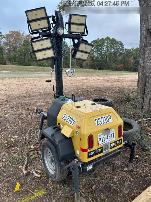 2022 Allmand NLV3GR (4) LED Light Fixture 350W, 23' Vertical Mast, 3kW Prime, Towable, Deep Sea L401, Leveling Jacks, Yanmar T4F 5.8hp