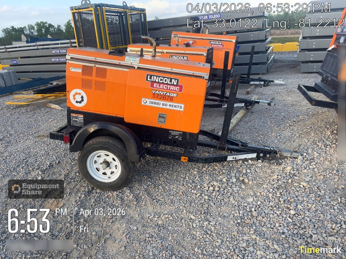 2021 Lincoln Electric Vantage 322 Vantage 322 Ready Pak 3 w/ Decals, ORANGE (includes trailer, cable rack, fender light kit) NO Telematics