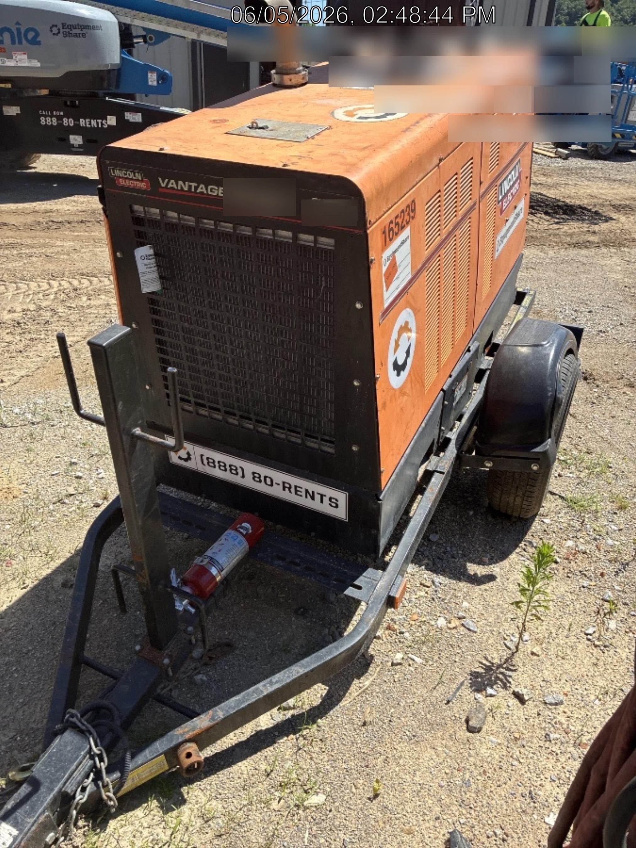 2021 Lincoln Electric Vantage 549X Ready Pak 3, ORANGE (includes trailer, cable rack, fender light kit)