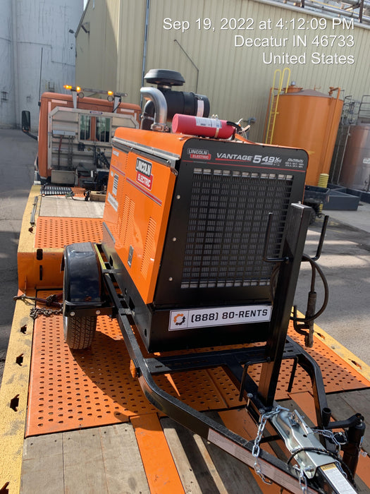 2021 Lincoln Electric Vantage 549X Ready Pak 3, ORANGE (includes trailer, cable rack, fender light kit)