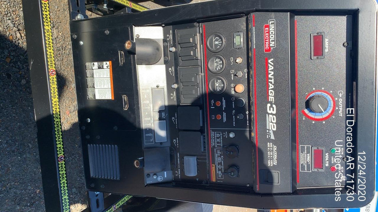 2019 Lincoln Electric Vantage 322 Ready-Pak 3, Two Wheel Trailer, Fender and Light Kit, Cable Rack