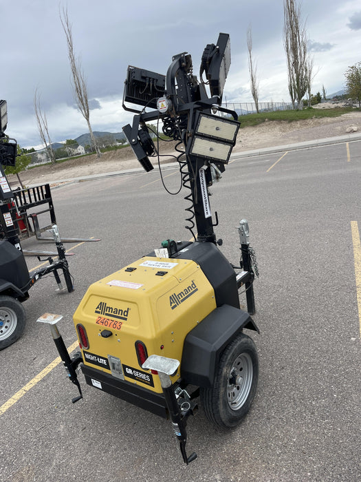 2022 Allmand NLV3GR (4) LED Light Fixture 350W, 23' Vertical Mast, 3kW Prime, Towable, ES Decals, T3