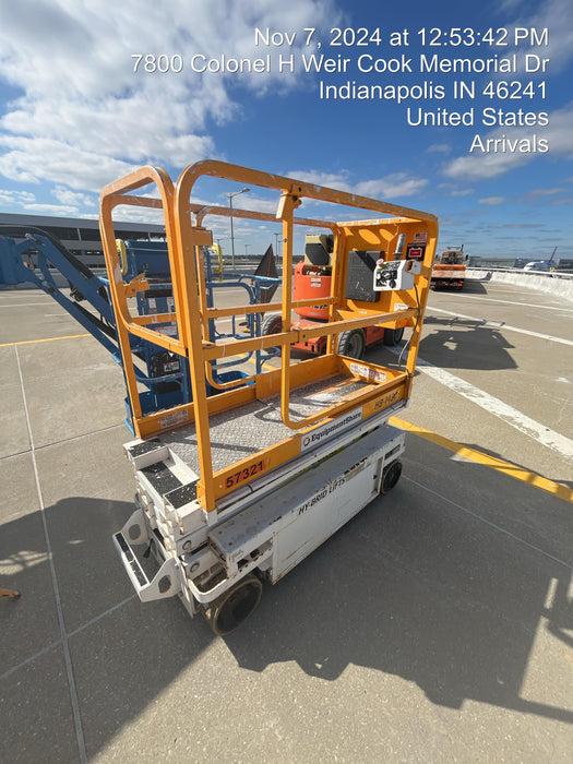 Custom Equipment HB-1430 <ul>
 <li>Hy-Brid Scissor Lift</li>
  <li>Platform capacity up to 670 lbs.</li>
  <li>Working height up to 20 ft</li>
  <li>Weighs under 1,700 lbs.</li>
  <li>Non-marking wheels </li>
</ul>