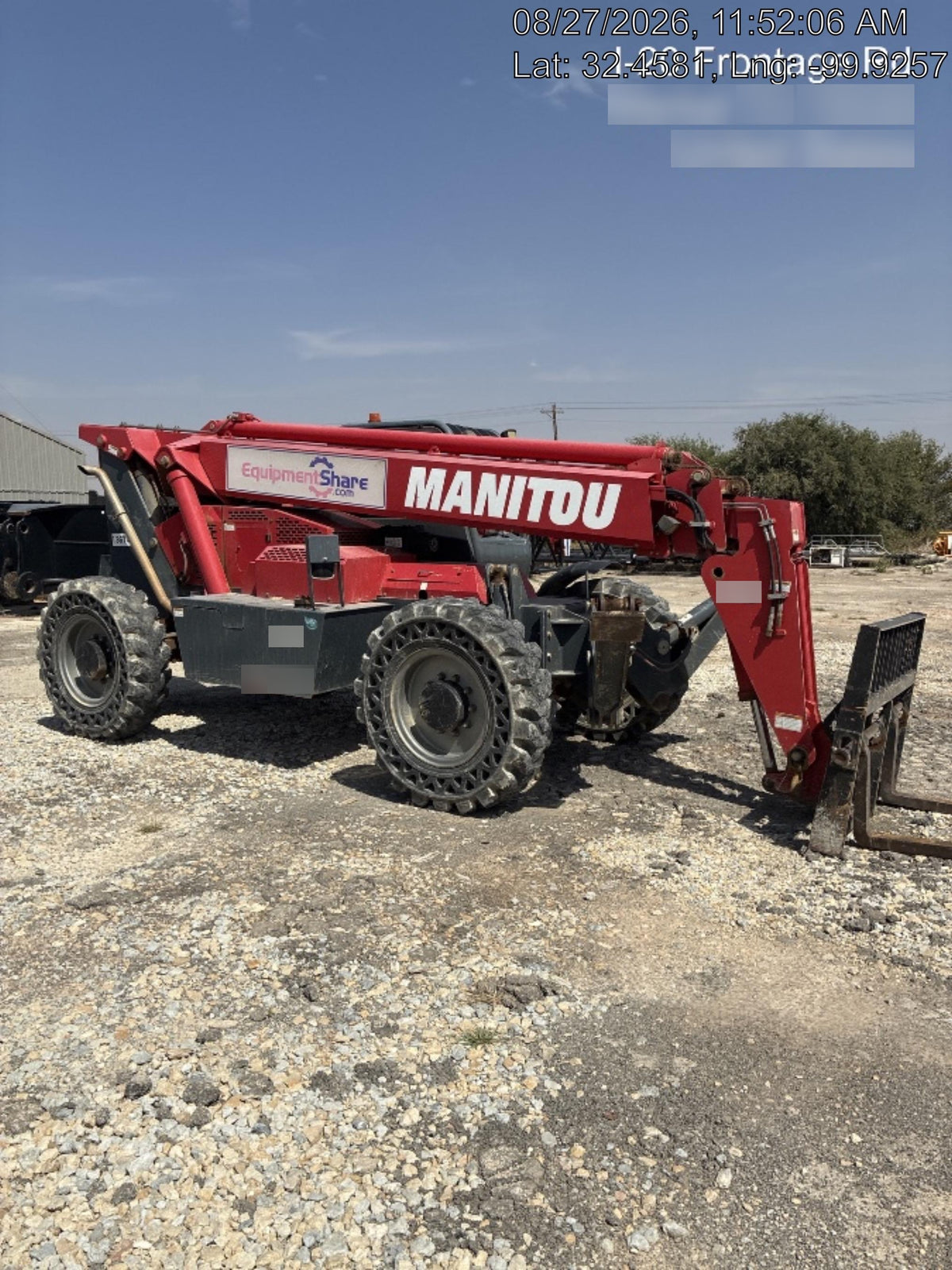 2018 Manitou MTA10055 MTA10055 - 74 HP T4, Canopy, Worklights/Strobe, Beacon, 66" Carriage, 60" Forks, Solid Tires, Lift Hook, Aux Hydraulics