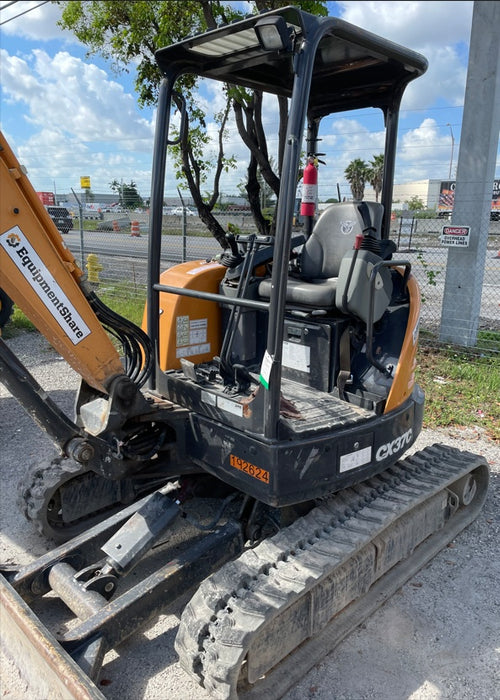 2018 Case CX37C ROPS, LONG ARM, RUBBER TRACKS, AUX HYD