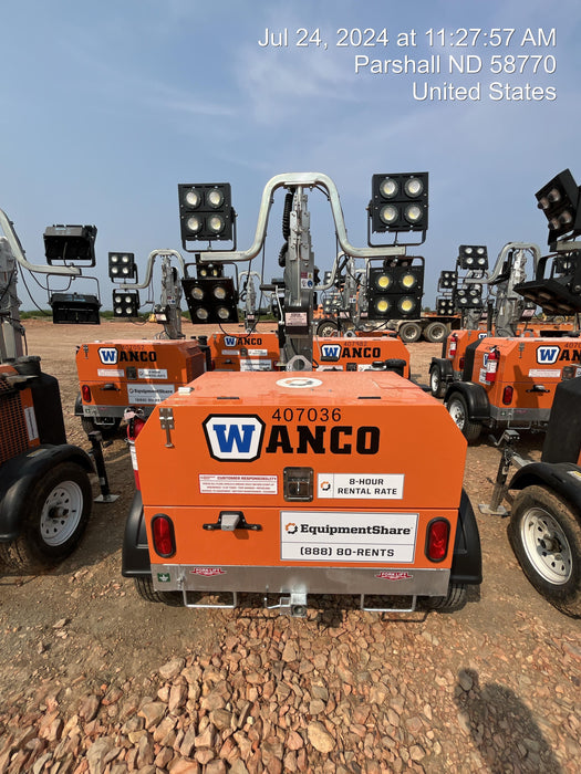 2024 Wanco WLTT-4MM4K Diesel, Deep Sea Controller, Shore Power Plug, Auto Start, (4) 350W LED Floodlights, 4kW Generator, 60 Gal Fuel Tank, 2" Ball, T3