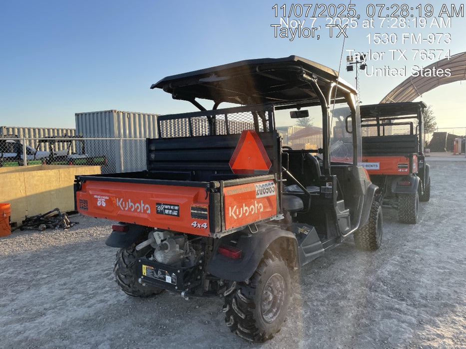 2022 Kubota RTV-X1140W-H Plastic Canopy, Windshield Acrylic Clear, LED Strobe Light, Wire Harness Kit, Back up Alarm