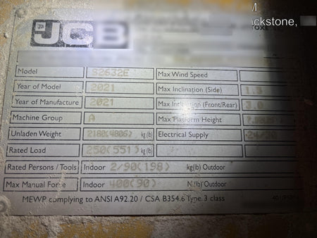 2021 JCB S2632E