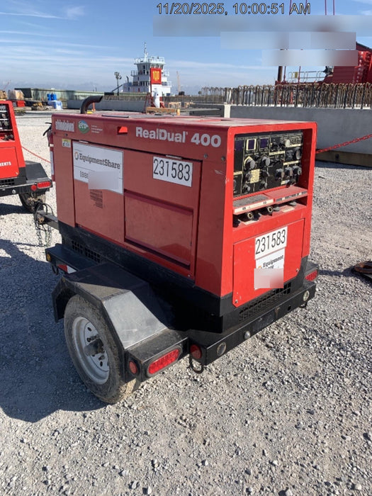 2022 Shindaiwa DGW400MDL Kubota D902 Engine, 23 HP, Dual Op Welder, Wire, Arc, Droop Stick, Tig, and CC Stick Functionality, Simulphase, 3 Phase and 1 Phase Gen Output, Single Axle NB Trlr, Slr Trckl Chrg 12V 12W, Fire Ext