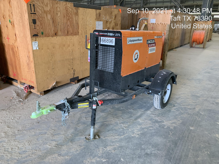 2021 Lincoln Electric Vantage 322 Vantage 322 Ready Pak 3 w/ Decals, ORANGE (includes trailer, cable rack, fender light kit) NO Telematics