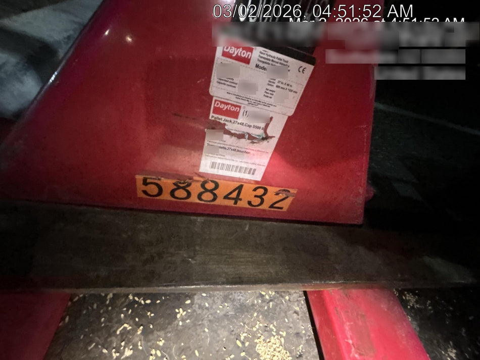 2025 GRAINGER PALLET JACK, 5500 LBS., GRAINGER