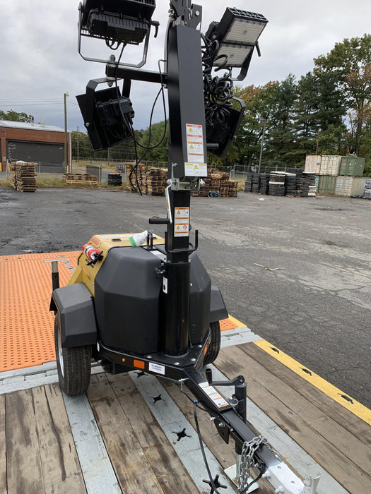 2021 Allmand NLV3GR (4) LED Light Fixture 350W, 23' Vertical Mast, 3kW Prime, Towable, Deep Sea L401, Leveling Jacks, Yanmar T4F 5.8hp