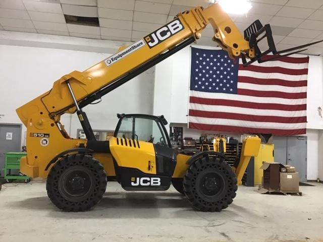 2019 JCB 510-56 Canopy, 74 HP, Solid Tires, STD Worklight, Beacon, Aux Hydraulics, Lifting Eye, Back up Alarm w/66" Carriage/60" Forks