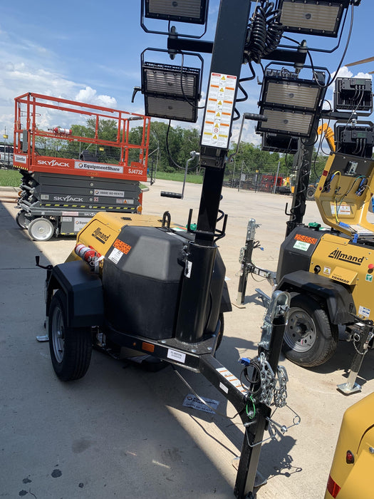 2022 Allmand NLV3GR (4) LED Light Fixture 350W, 23' Vertical Mast, 3kW Prime, Towable, ES Decals, T3