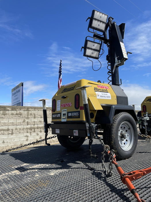 2022 Allmand NLV3GR (4) LED Light Fixture 350W, 23' Vertical Mast, 3kW Prime, Towable, ES Decals, T3