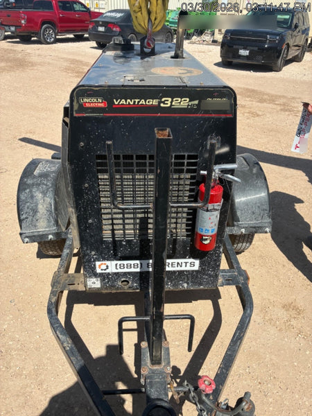 2019 Lincoln Electric Vantage 322 Welder Ready-Pak 3, Two wheel trailer, Fender and Light kit, Cable Rack