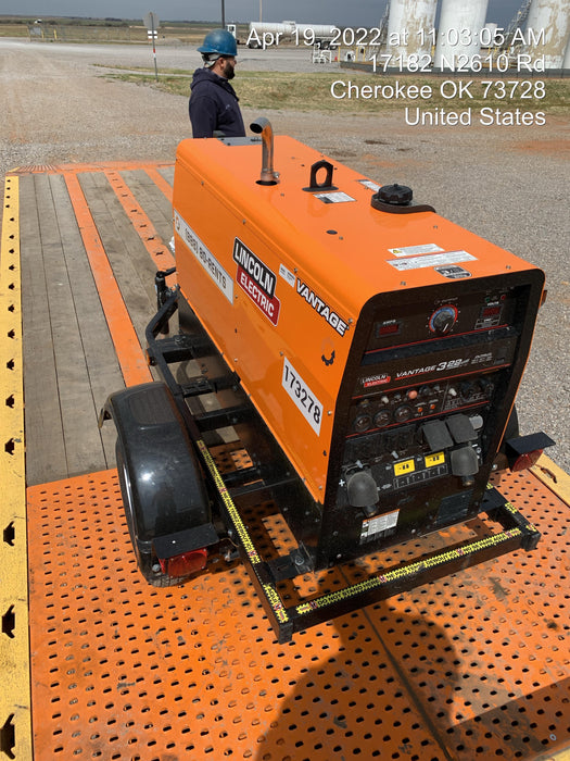 2021 Lincoln Electric Vantage 322 Vantage 322 Ready Pak 3 w/ Decals, ORANGE (includes trailer, cable rack, fender light kit) NO Telematics