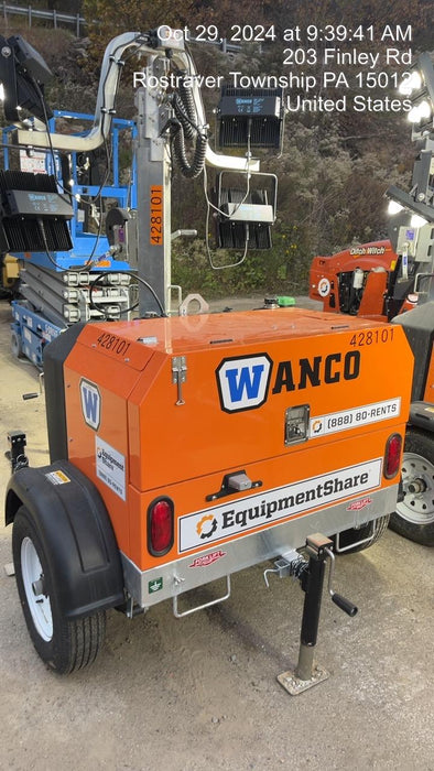 2024 Wanco WLTT-4MM4K Diesel, Deep Sea Controller, Shore Power Plug, Auto Start, (4) 350W LED Floodlights, 4kW Generator, 60 Gal Fuel Tank, 2" Ball, T3