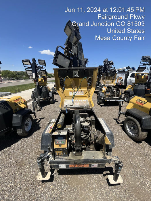 2022 Allmand NLV3GR (4) LED Light Fixture 350W, 23' Vertical Mast, 3kW Prime, Towable, ES Decals, T3