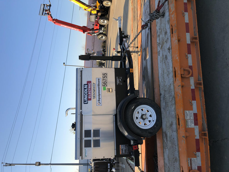 2019 Lincoln Electric Vantage 322 Welder Ready-Pak 3, Two wheel trailer, Fender and Light kit, Cable Rack