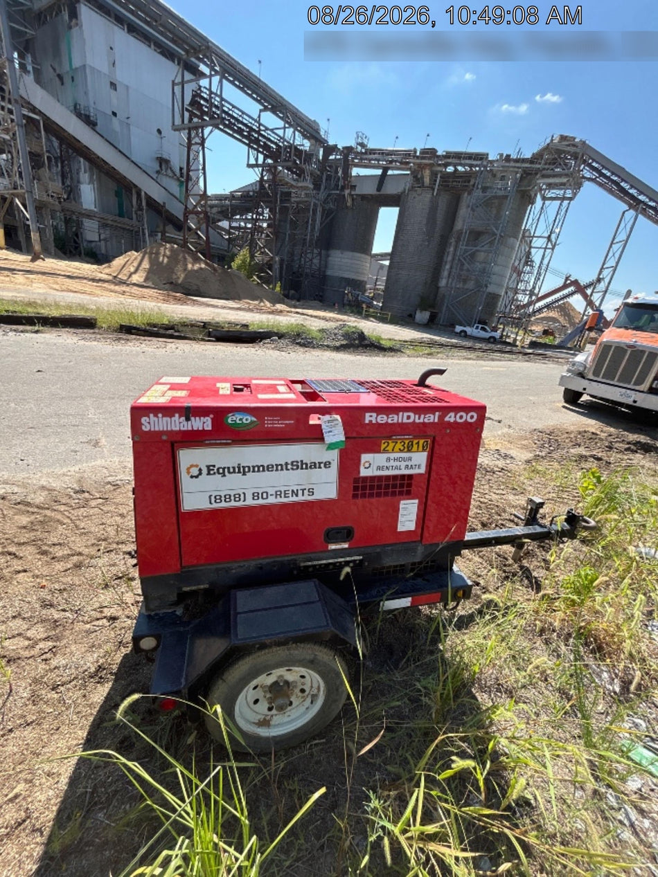 2022 Shindaiwa DGW400MDL Kubota D902 Engine, 23 HP, Dual Op Welder, Wire, Arc, Droop Stick, Tig, and CC Stick Functionality, Simulphase, 3 Phase and 1 Phase Gen Output, Single Axle NB Trlr, Slr Trckl Chrg 12V 12W, Fire Ext