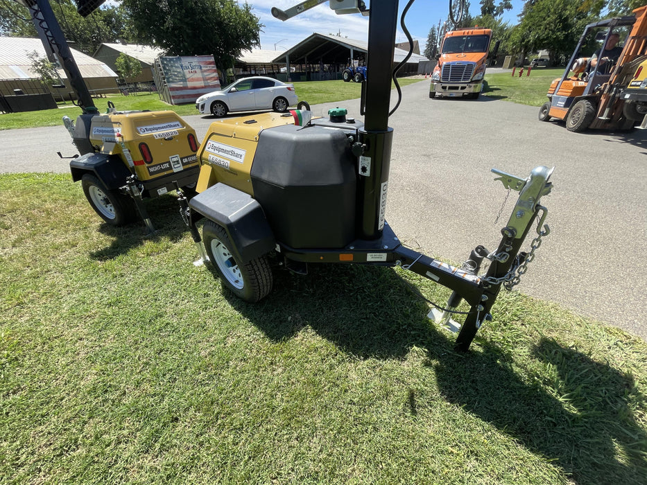 2021 Allmand NLV3GR (4) LED Light Fixture 350W, 23' Vertical Mast, 3kW Prime, Towable, Deep Sea L401, Leveling Jacks, Yanmar T4F 5.8hp