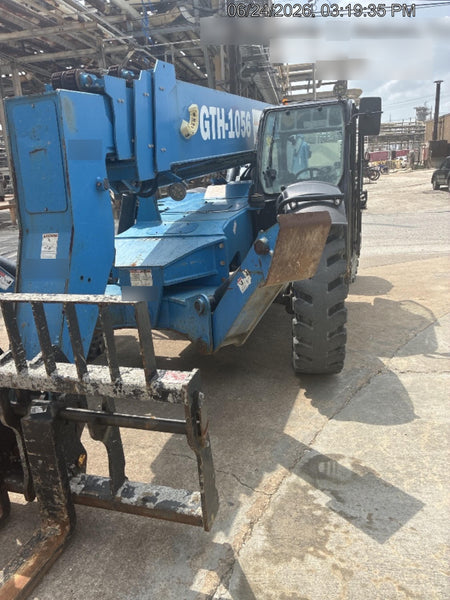 2019 Genie GTH-1056 Cab/Heat/AC, Solid RT Tires, LED Work Lights, Beacon 60" QA Carriage, 60" Forks