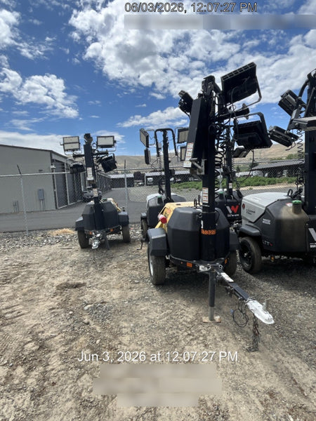 2020 Allmand NLV3GR (4) LED Light Fixture 350W, 23' Vertical Mast, 3kW Prime, Towable, Deep Sea L401, Leveling Jacks, Yanmar T4F 5.8hp