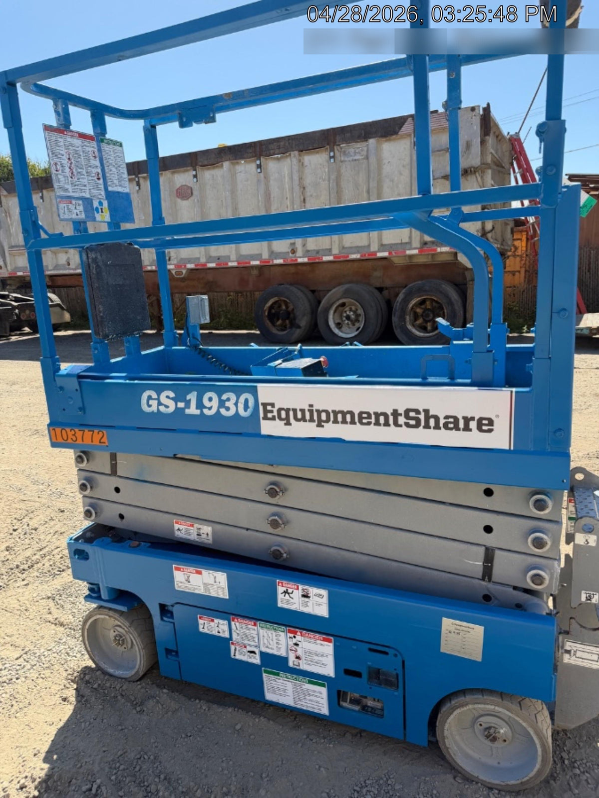 2020 Genie GS-1930 Solid Non Marking Tires, Beacon, Folding rails with half height swing gate, 800W Inverter