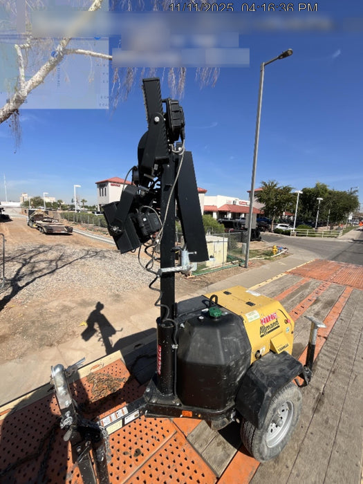 2022 Allmand NLV3GR (4) LED Light Fixture 350W, 23' Vertical Mast, 3kW Prime, Towable, ES Decals, T3