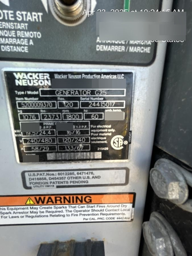 2017 WACKER NEUSON G25