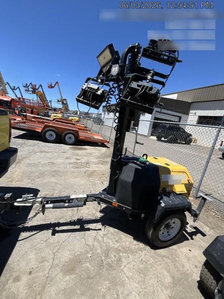 Allmand NLV3GR (4) LED Light Fixture 350W, 23' Vertical Mast, 3kW Prime, Towable, Deep Sea L401, Leveling Jacks, Yanmar T4F 5.8hp