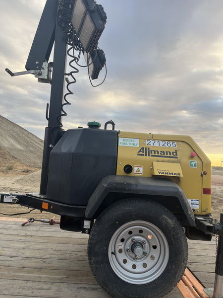 2022 Allmand NLV3GR (4) LED Light Fixture 350W, 23' Vertical Mast, 3kW Prime, Towable, ES Decals, T3