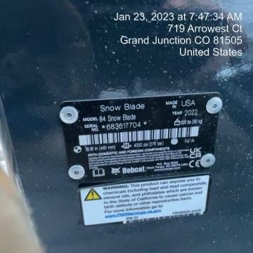 2022 BOBCAT 84" Snow Blade - Bobcat