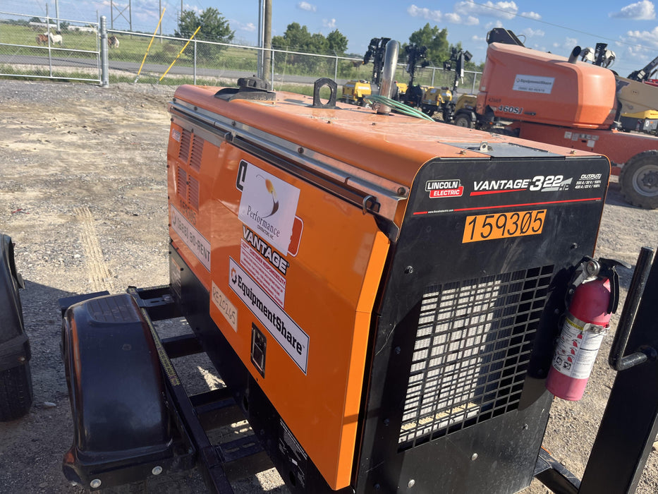 2021 Lincoln Electric Vantage 322 Vantage 322 Ready Pak 3 w/ Decals, ORANGE (includes trailer, cable rack, fender light kit) NO Telematics