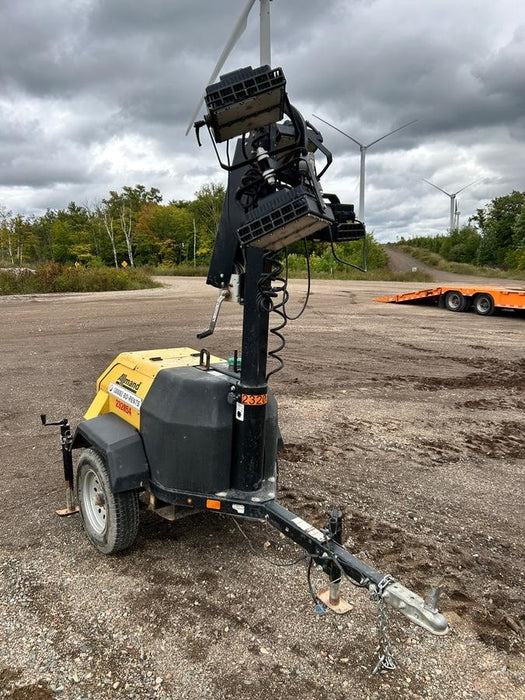 2022 Allmand NLV3GR (4) LED Light Fixture 350W, 23' Vertical Mast, 3kW Prime, Towable, Deep Sea L401, Leveling Jacks, Yanmar T4F 5.8hp