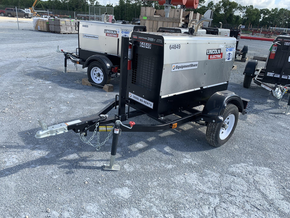 2020 Lincoln Electric Vantage 322 Welder Ready-Pak 3, w/ GPS & Decals (includes trailer, cable rack, fender light kit)