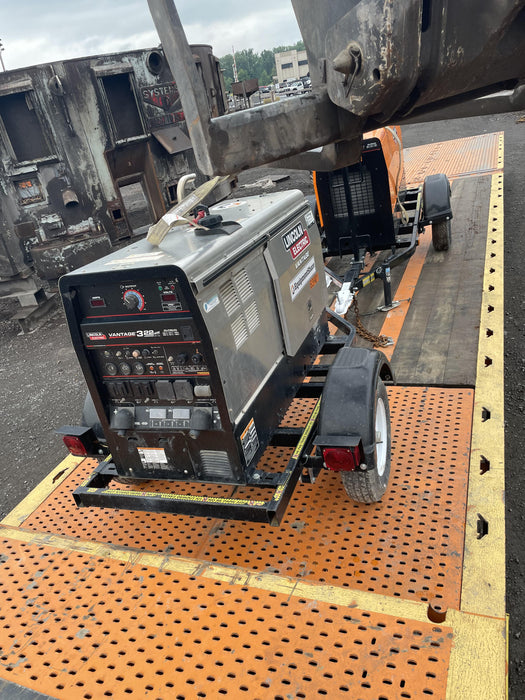 2019 Lincoln Electric Vantage 322 Welder Ready-Pak 3, Two wheel trailer, Fender and Light kit, Cable Rack