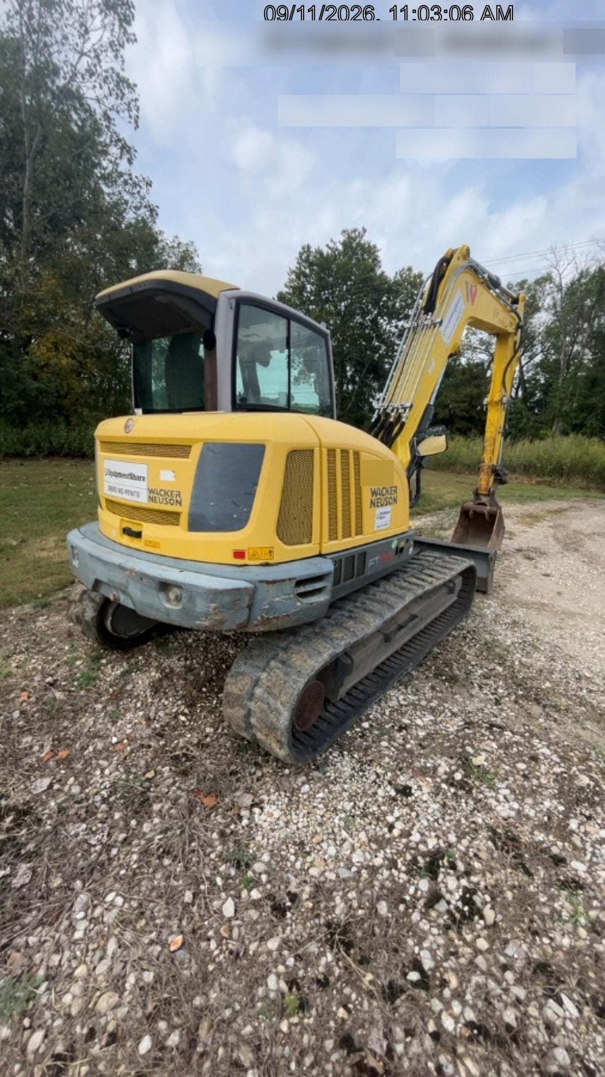 Wacker Neuson ET90 Cab, Long Dipperstick, Track, Bucket