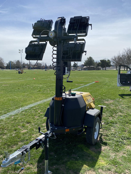 2021 Allmand NLV3GR (4) LED Light Fixture 350W, 23' Vertical Mast, 3kW Prime, Towable, Deep Sea L401, Leveling Jacks, Yanmar T4F 5.8hp