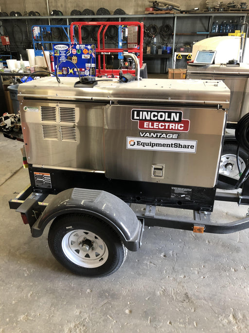 2019 Lincoln Electric Vantage 322 Ready-Pak 3, Two Wheel Trailer, Fender and Light Kit, Cable Rack