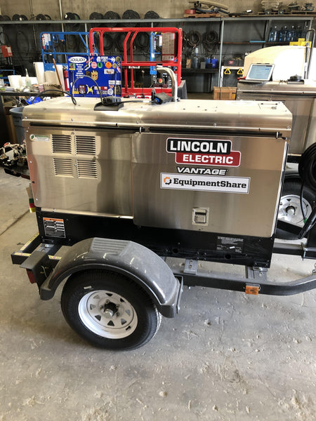 2019 Lincoln Electric Vantage 322 Ready-Pak 3, Two Wheel Trailer, Fender and Light Kit, Cable Rack