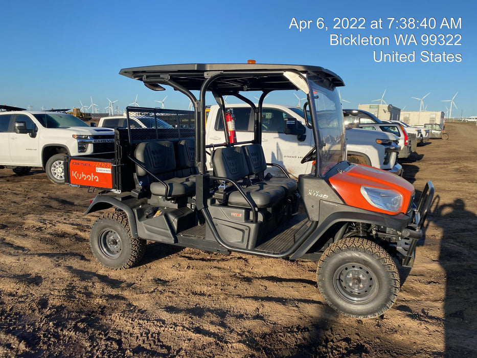 2022 Kubota RTV-X1140W-H Plastic Canopy, Windshield Acrylic Clear, LED Strobe Light, Wire Harness Kit, Back up Alarm