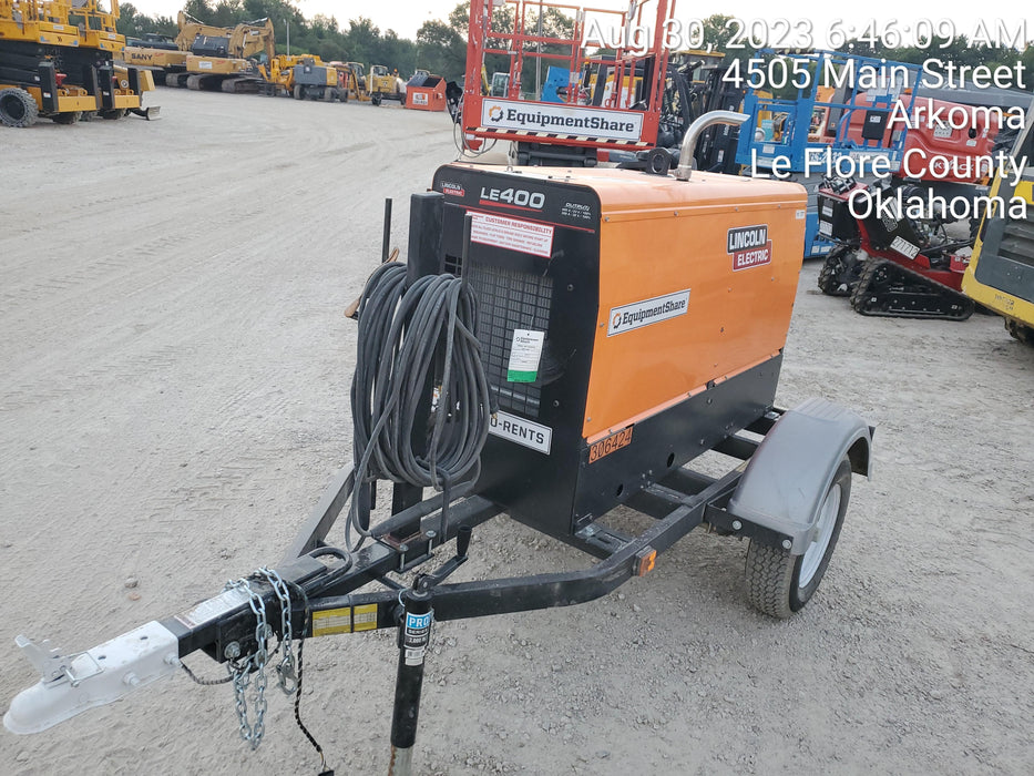 2023 Lincoln Electric LE400 Kubota V1505, Trlr, Cable Rack, Light Kit, ES Decals, T3